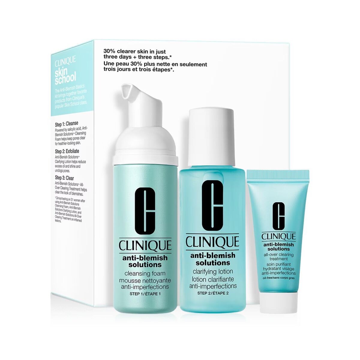 Skönhetsset Clinique ANTI-BLEMISH SOLUTIONS 3 Delar