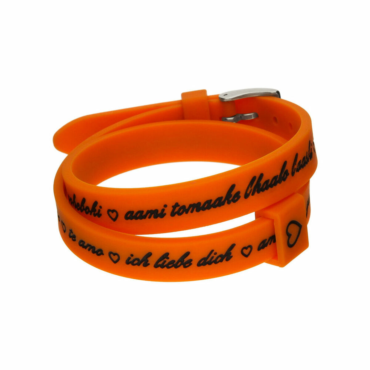Damarmband il mezzometro I LOVE YOU SILVER - SILICONE BRACELET
