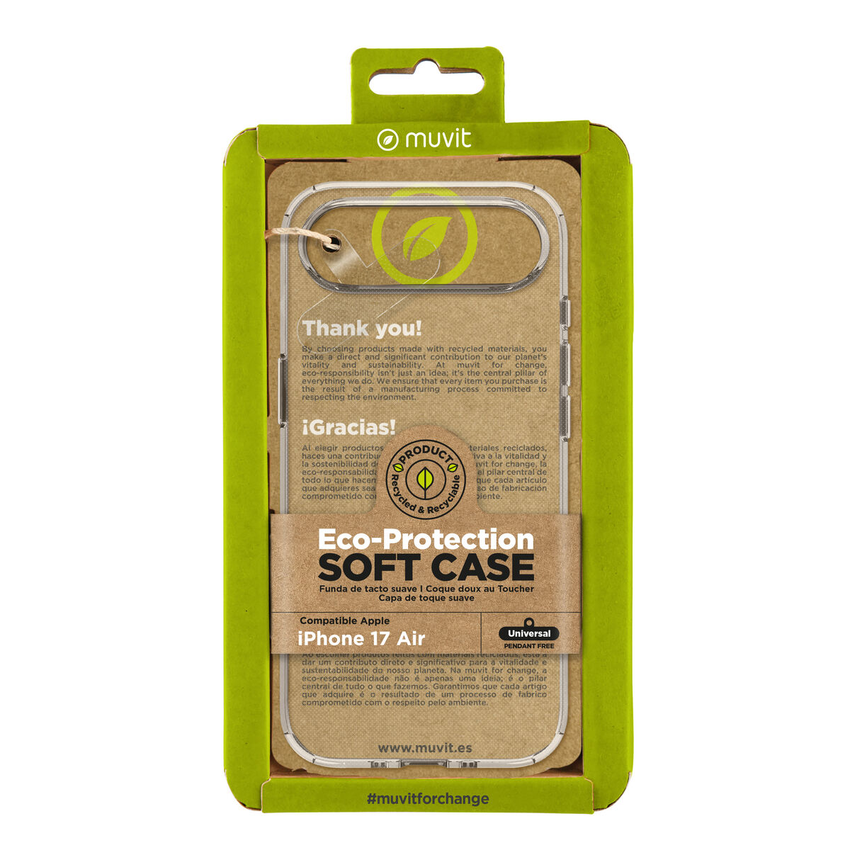 Mobilfodral Muvit for Change iPhone Air Transparent