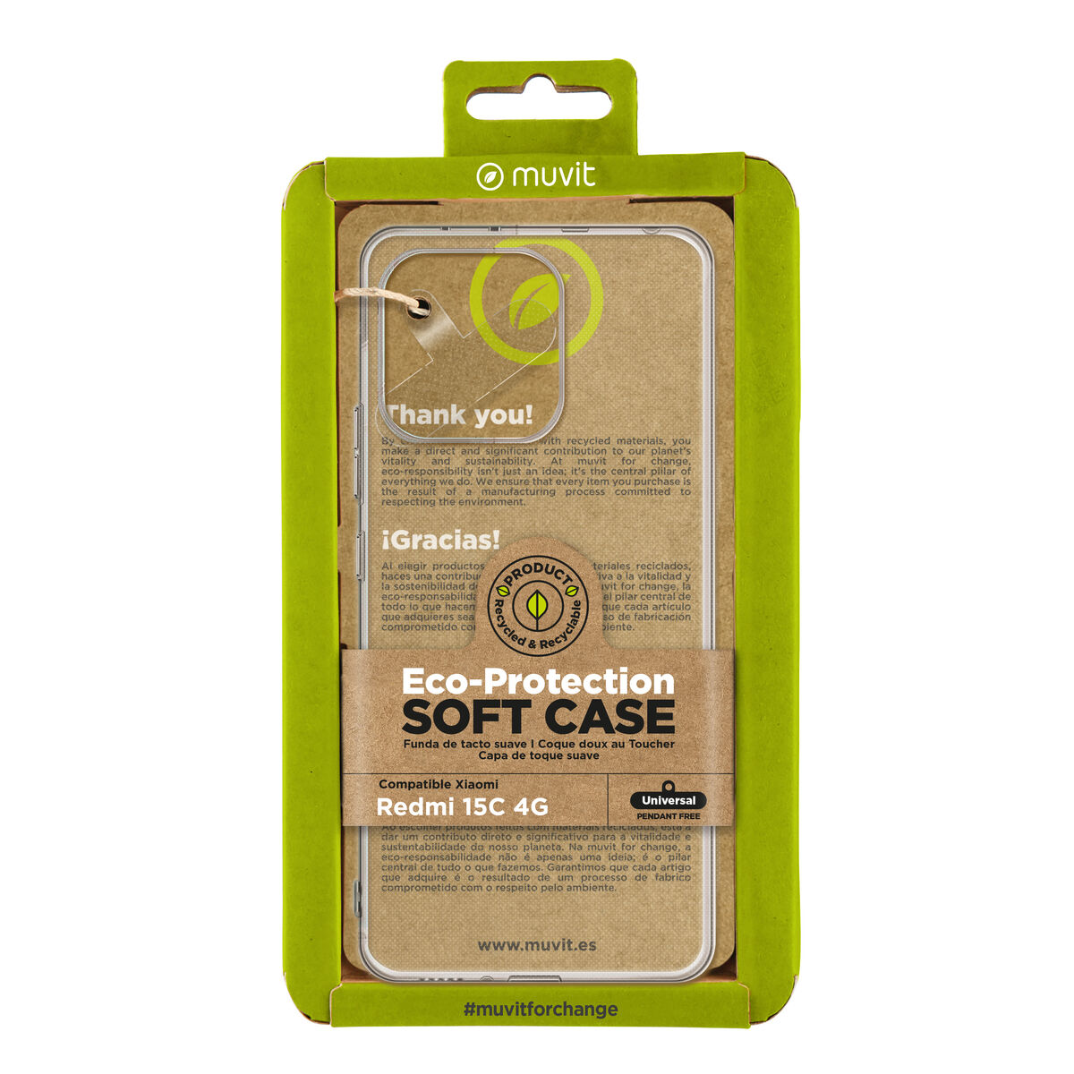 Mobilfodral Muvit for Change Redmi 15C 4G Transparent