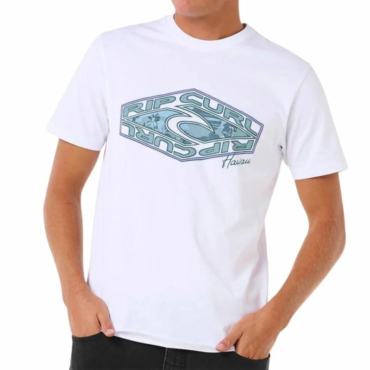 T-shirt med kortärm Herr Rip Curl Refill Tee Vit XL