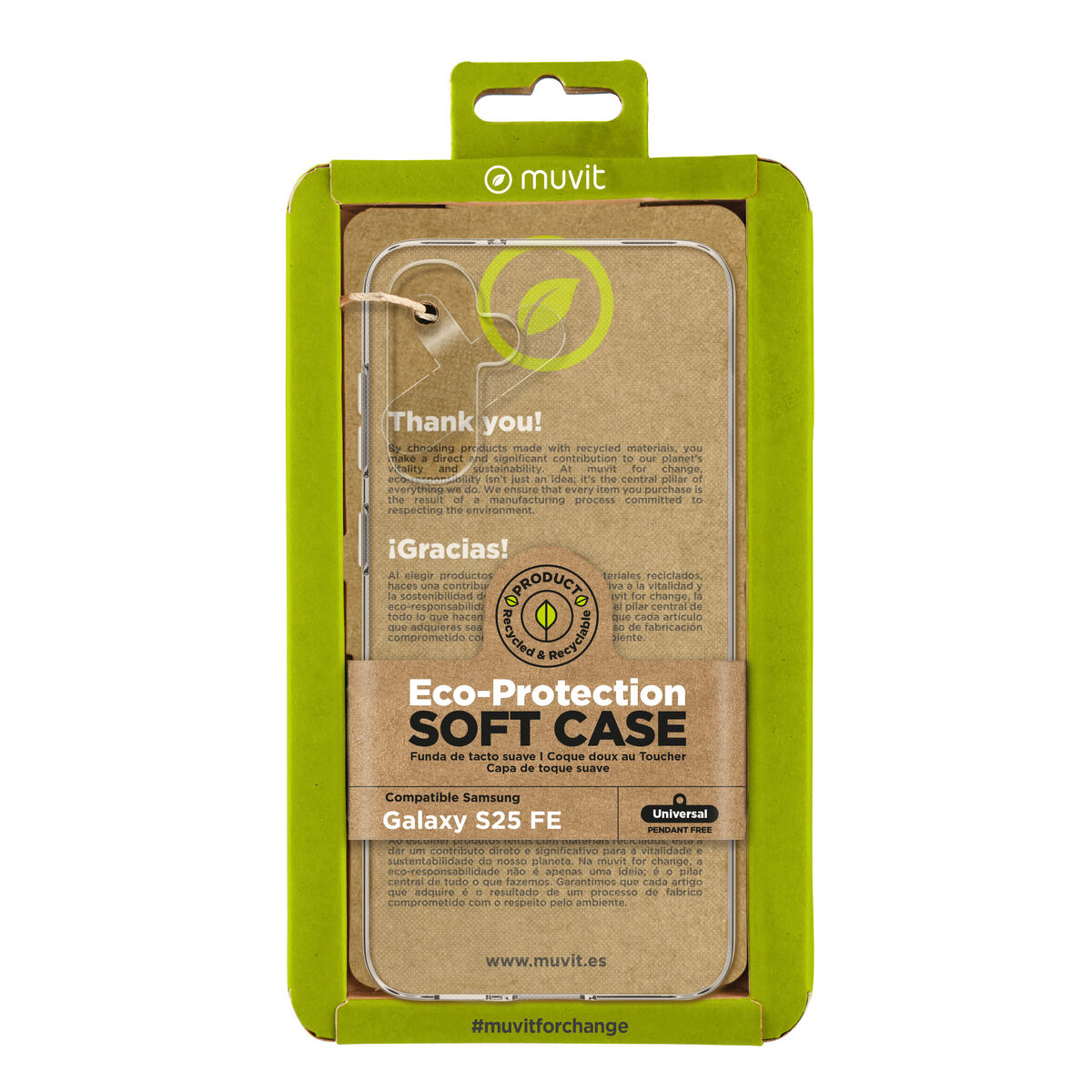 Mobilfodral Muvit for Change Galaxy S25 FE Transparent
