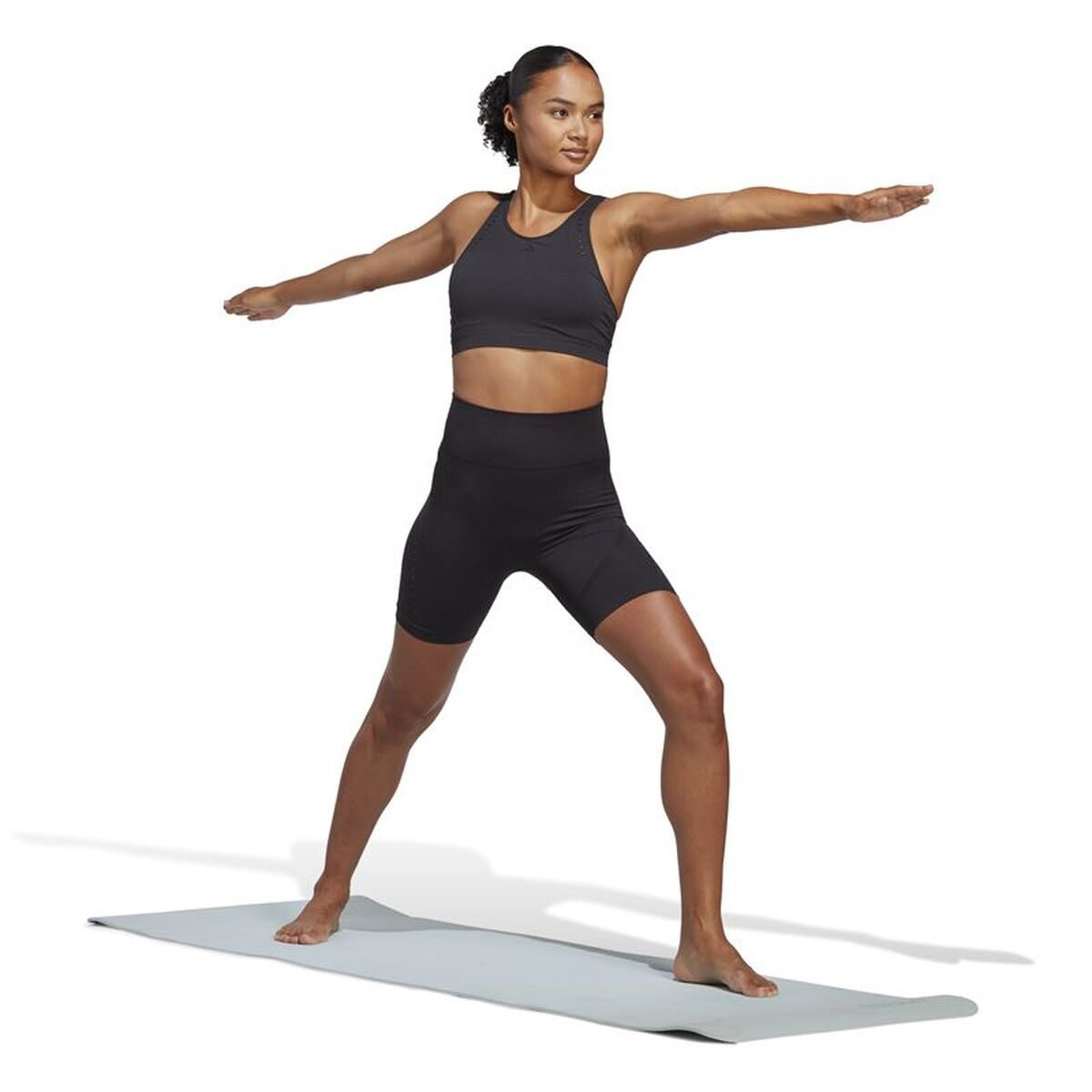 Sport-leggings, Dam Adidas Studio Aeroknit Svart - 2