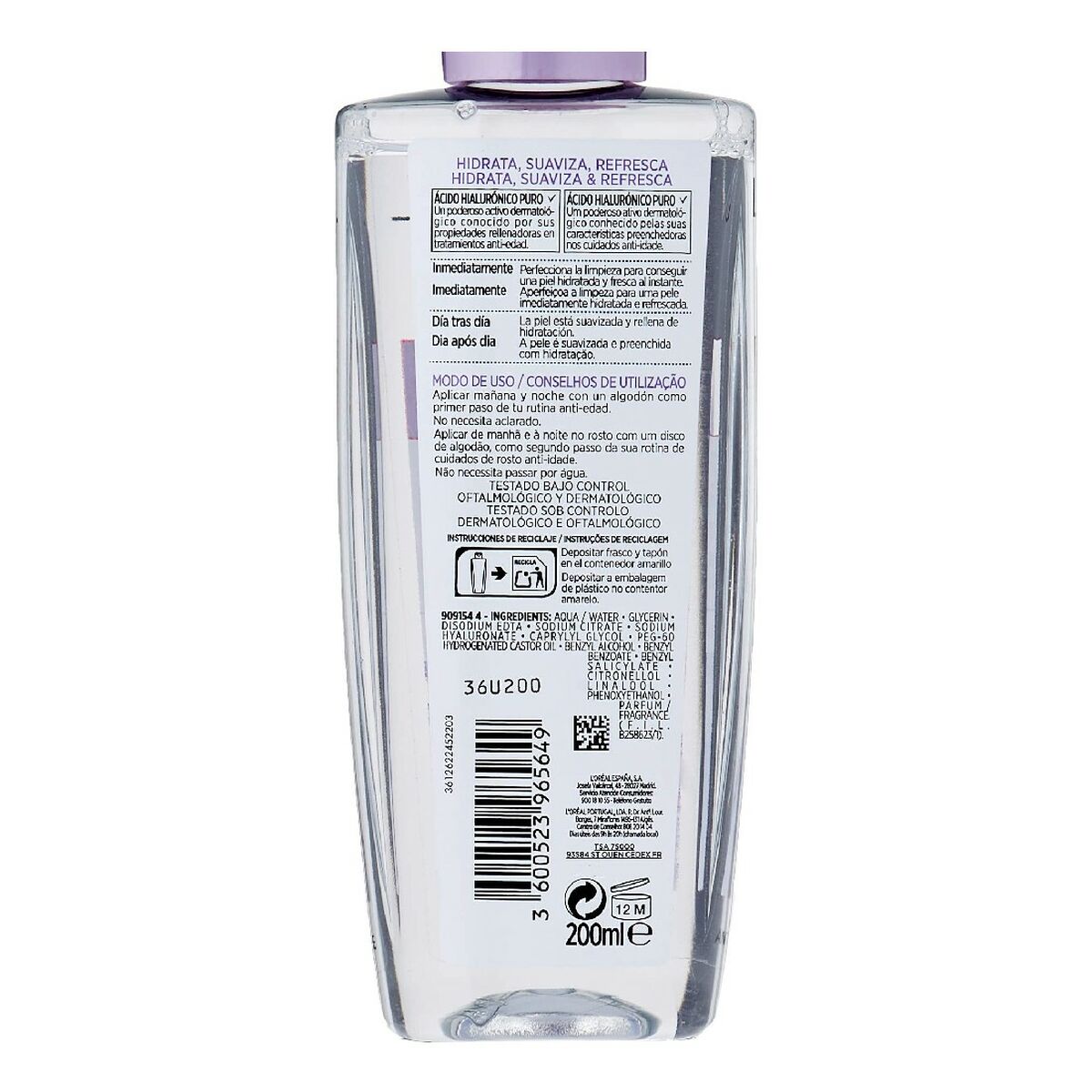 Revitaliserande och rengörande ansiktsvatten L'Oreal Make Up AA219700 200 ml - 2