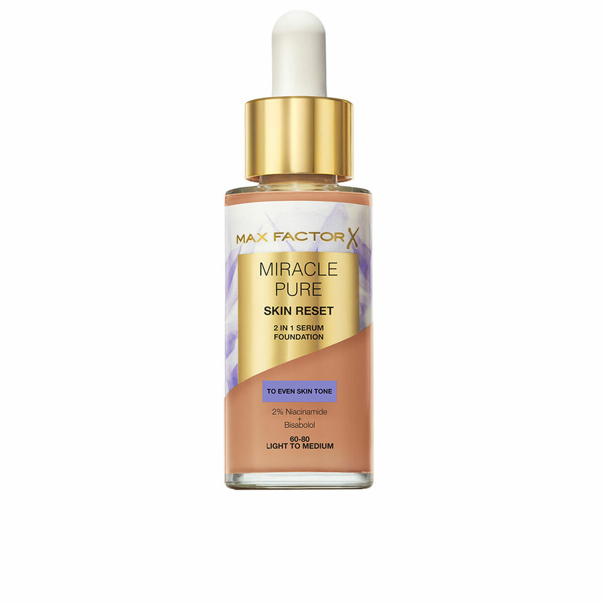 Flytande makeupbas Max Factor MIRACLE PURE Nº 60-80 Light to Medium 30 ml