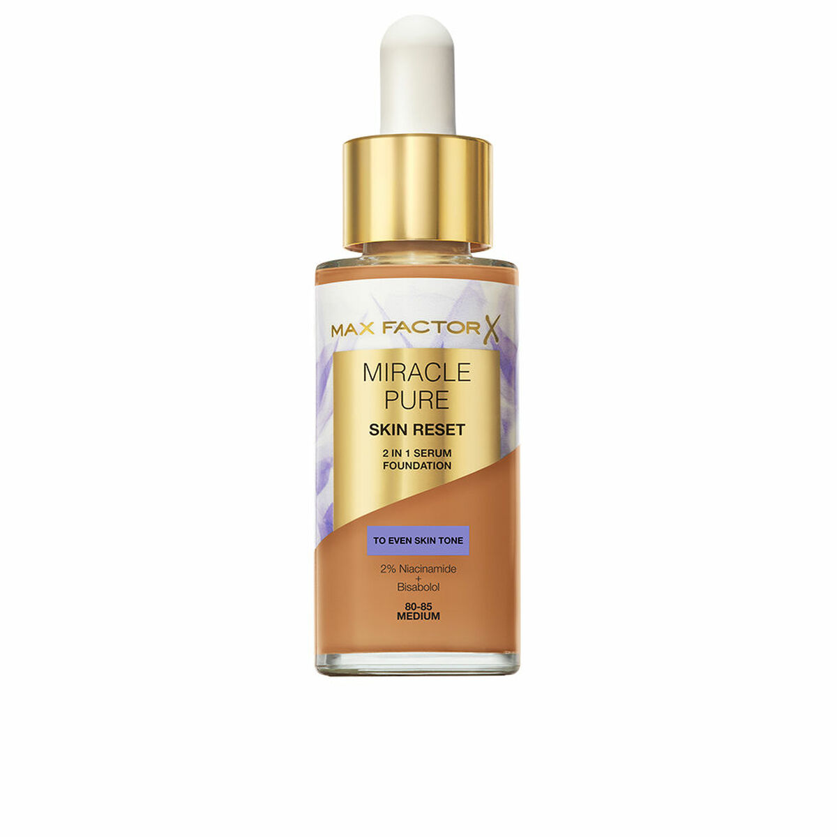 Flytande makeupbas Max Factor MIRACLE PURE Nº 80-85 Medium 30 ml