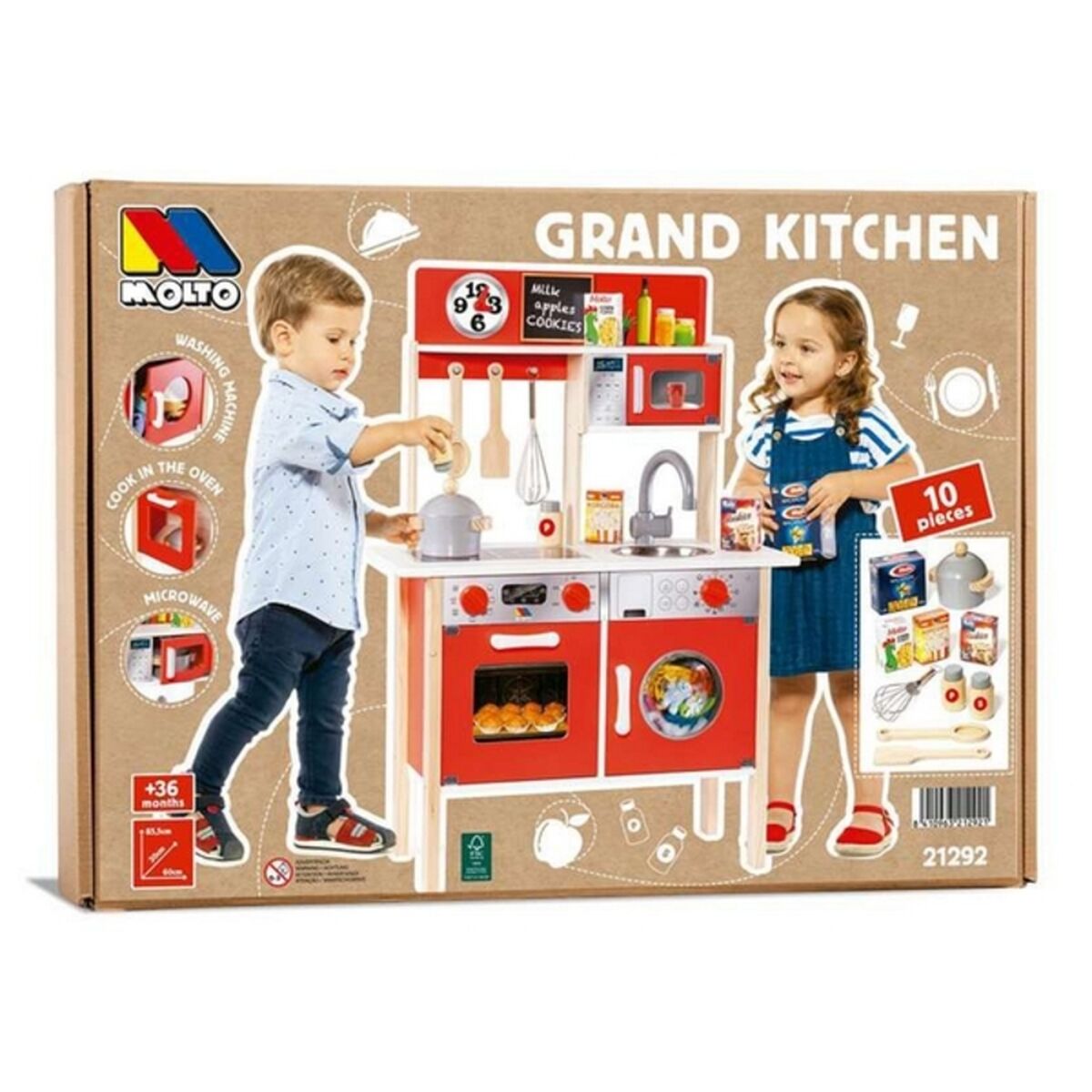 Leksakskök Moltó 21292 Trä Röd (10 pcs) - 3