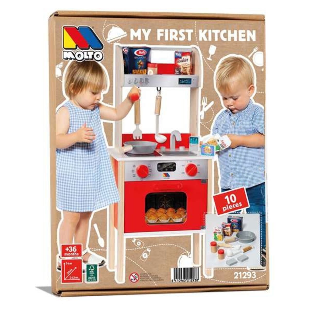 Leksakskök Moltó 21293 Trä Röd (10 pcs) - 3