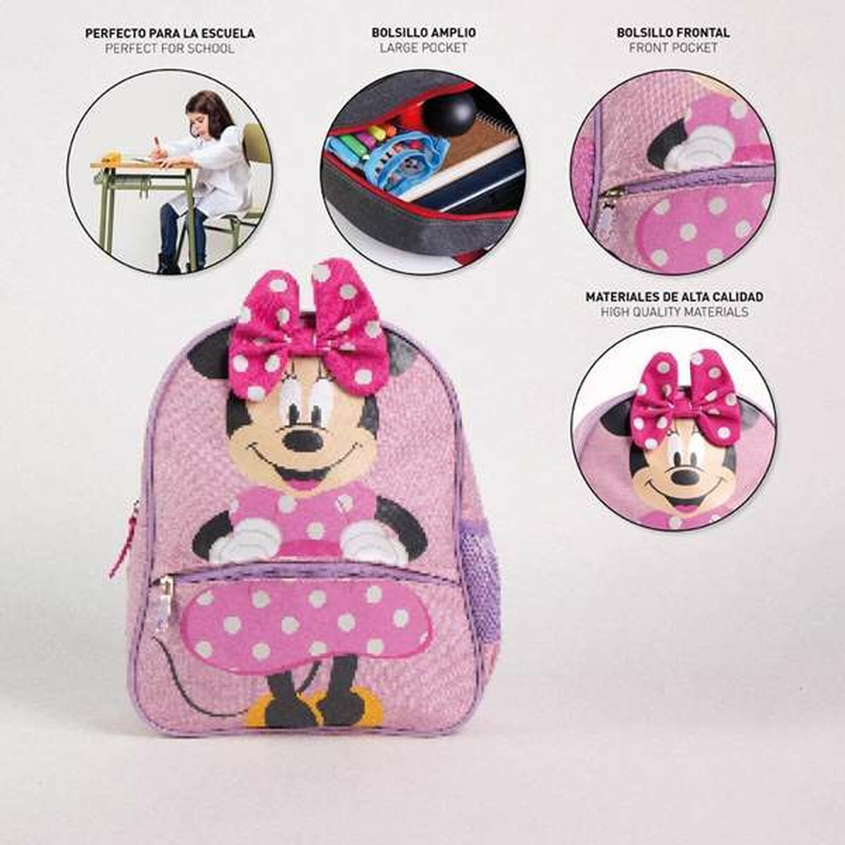 Skolryggsäck Minnie Mouse Rosa - 3
