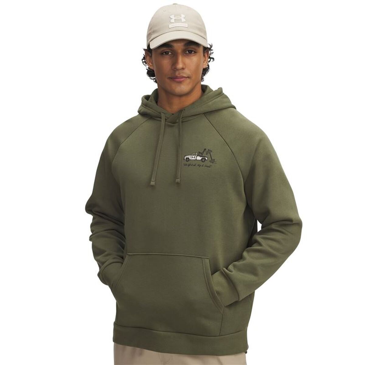 Tröja med huva Herr Under Armour Rival Fleece Hbr Logo Hd Mörkgrön