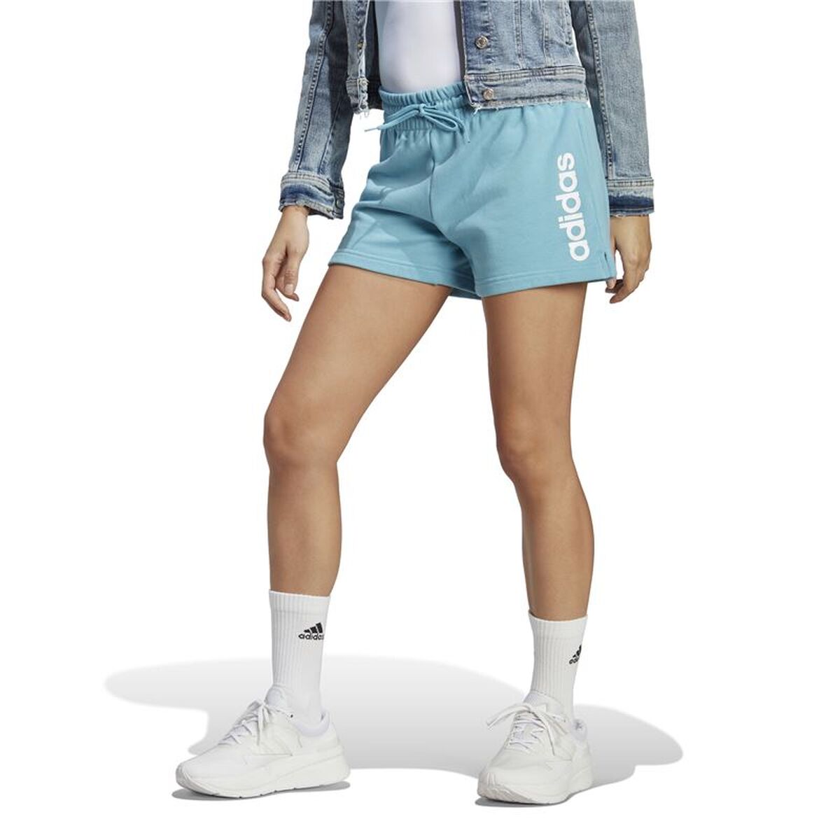 Sportshorts för kvinnor Adidas Linear Ljusturkos - 2