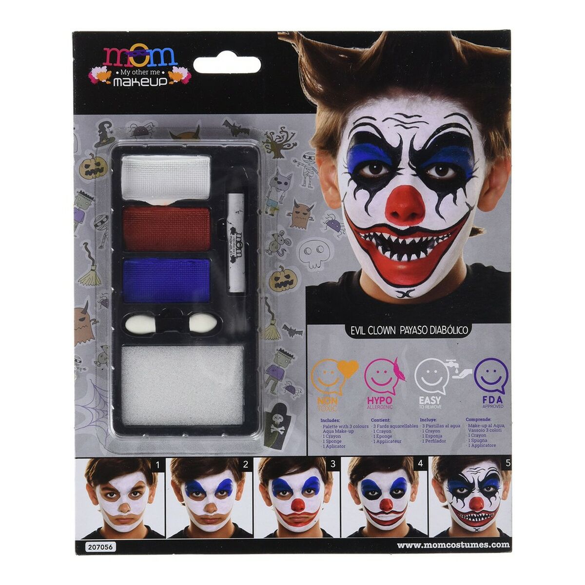 Sminkset för barn My Other Me Clown Skräck (24 x 20 cm) - 3