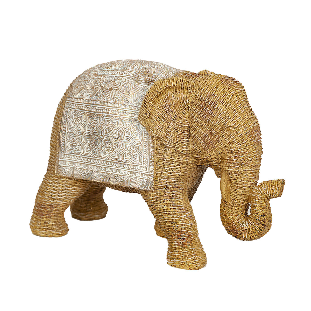 Prydnadsfigur Romimex Beige Naturell Elefant Rattan