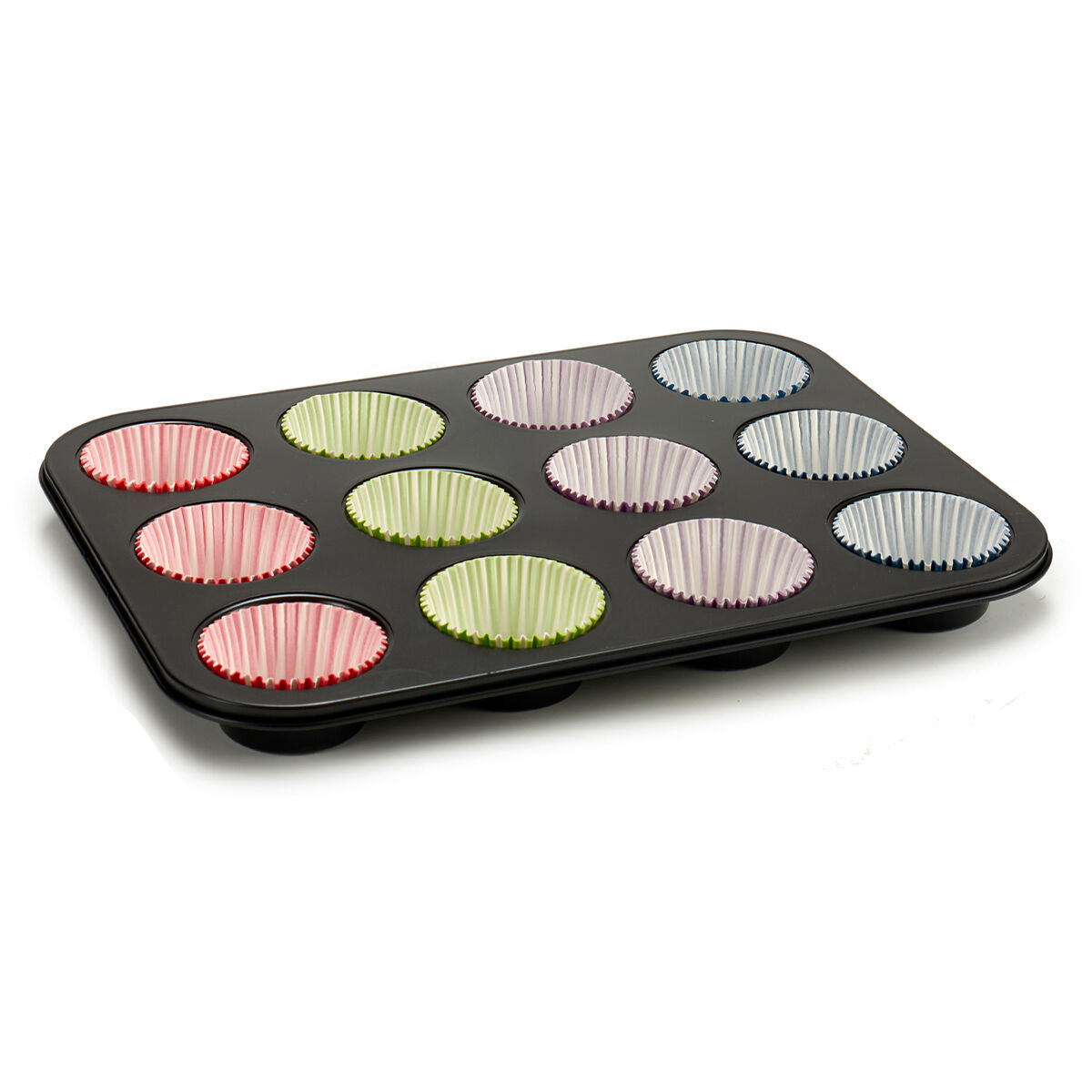 Muffinsbricka Kinvara Blå Svart Röd Grön Purpur Multicolour 7 x 7 x 3 cm 35 x 3 x 26,5 cm Ugnsplåt (12 antal) - 2