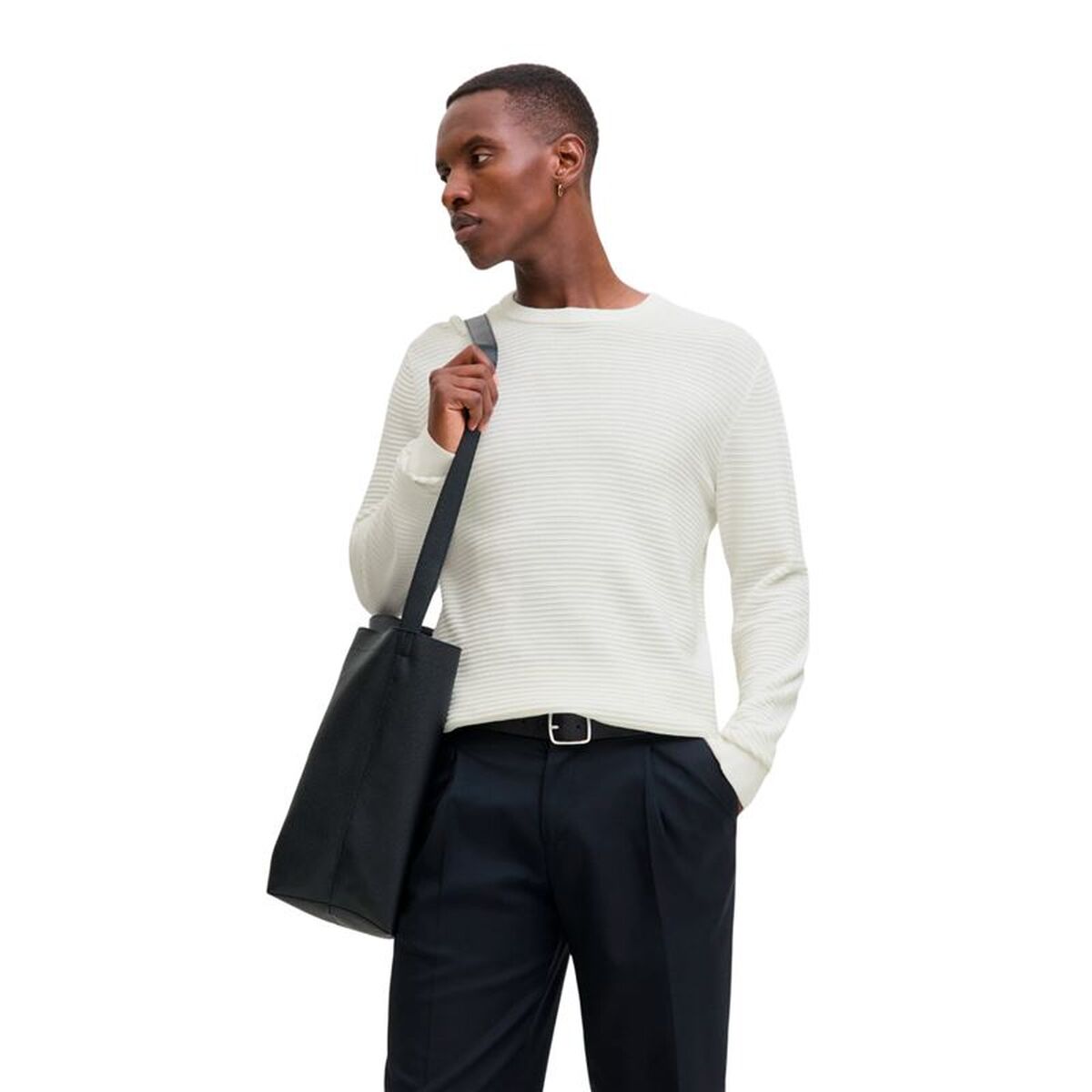 Tröja utan huva Herr Jack & Jones Jjotto Knit Crew Neck Vit - 2