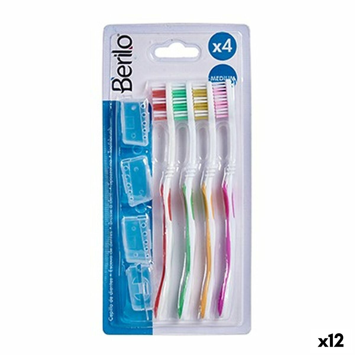 Tandborste Berilo Gul Blå Röd Grön (12 antal)