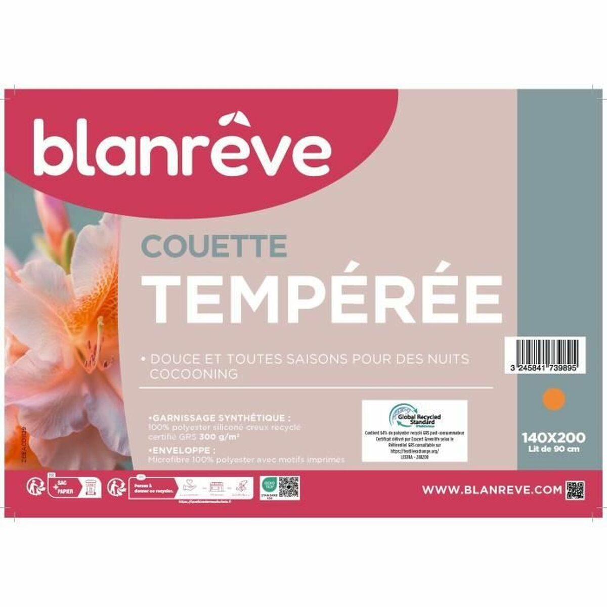 Duntäcke Blanreve Vit 300 g/m² 140 x 200 cm