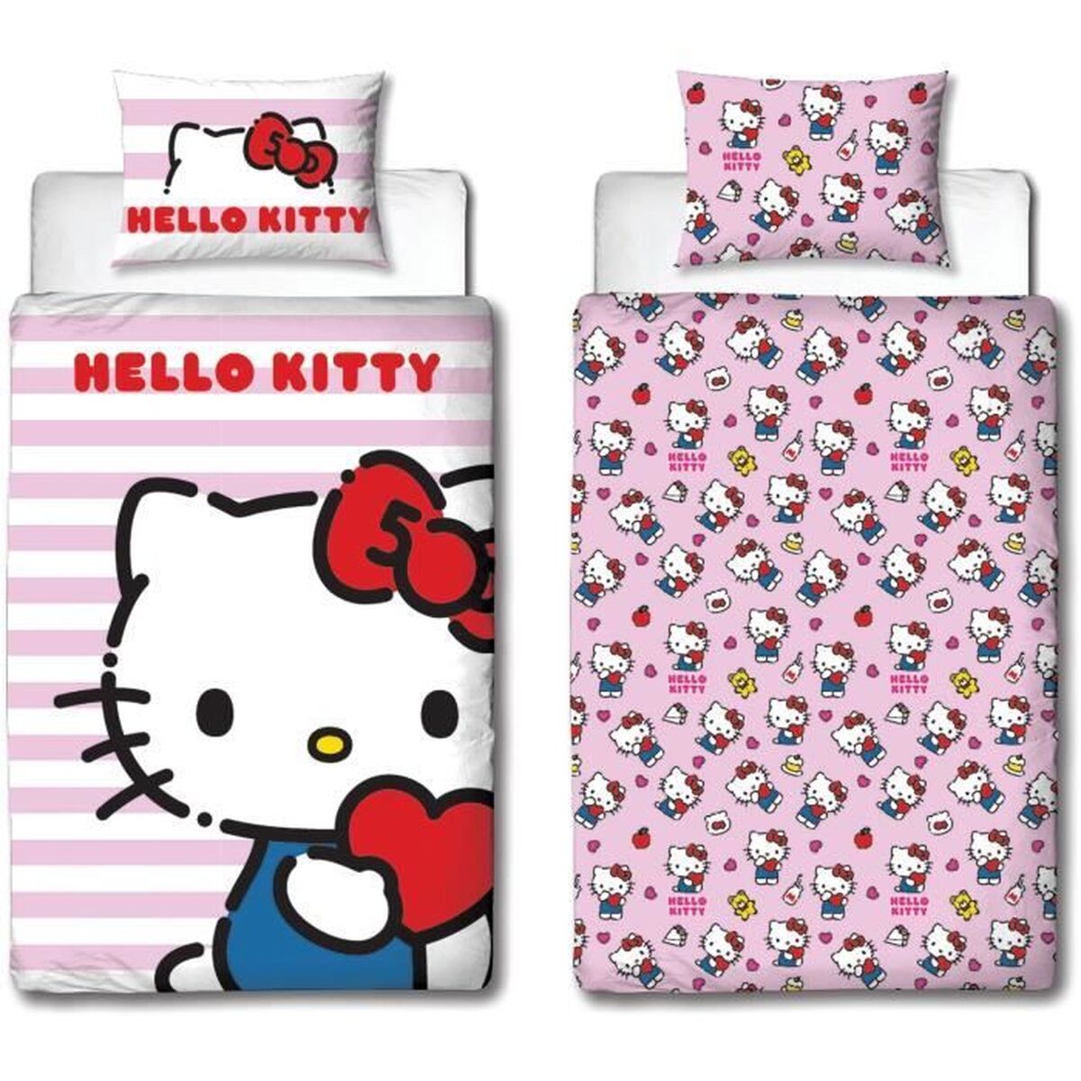 Täckslagsset Hello Kitty 25 x 5 x 30 cm Rosa Säng 140 2 Delar