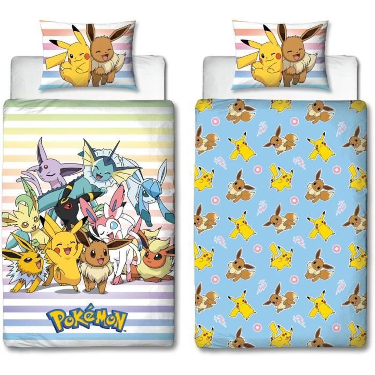 Täckslagsset Pokémon 25 x 5 x 30 cm Multicolour Säng 140 2 Delar