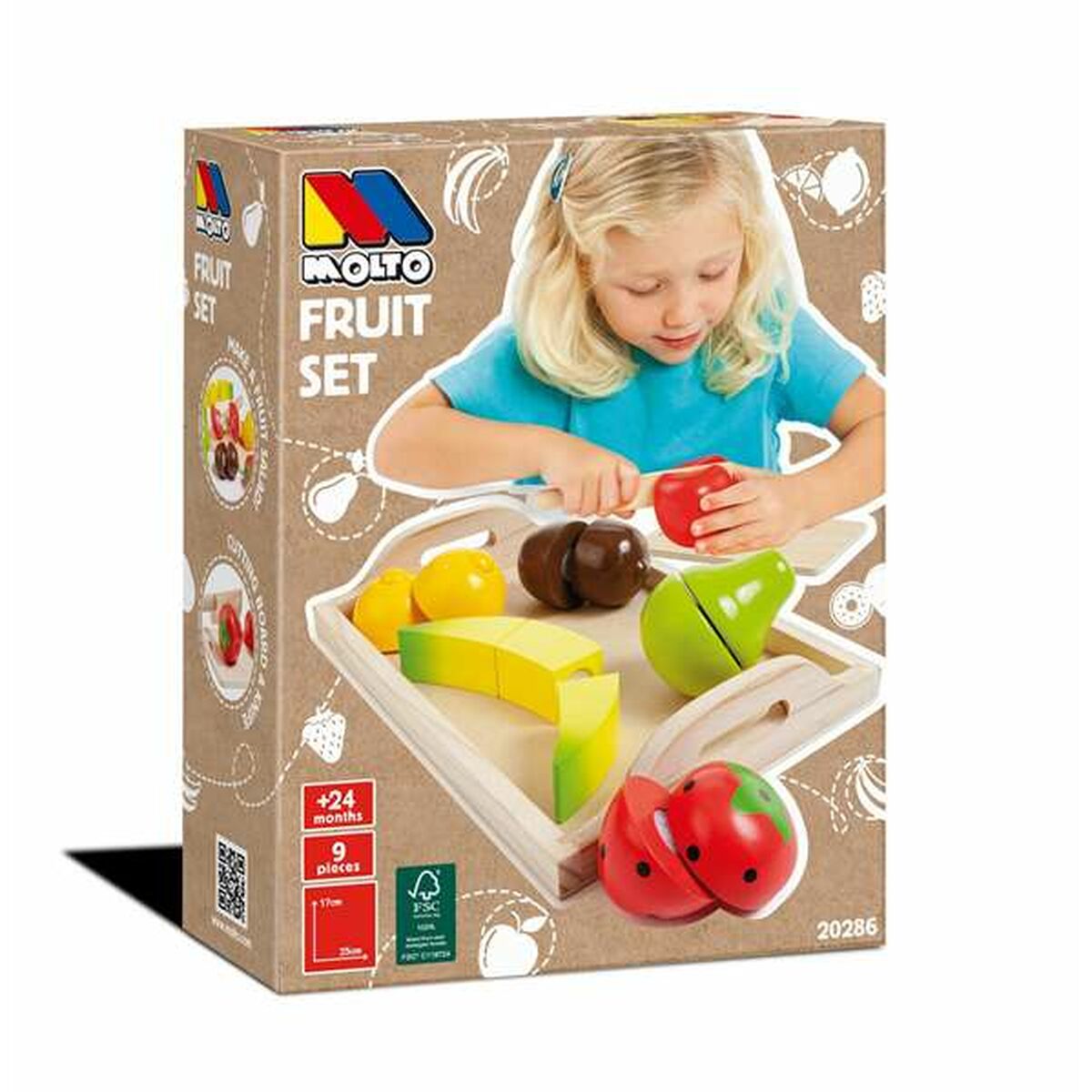 Sats med matleksaker Moltó 9 Delar Frukt - 3