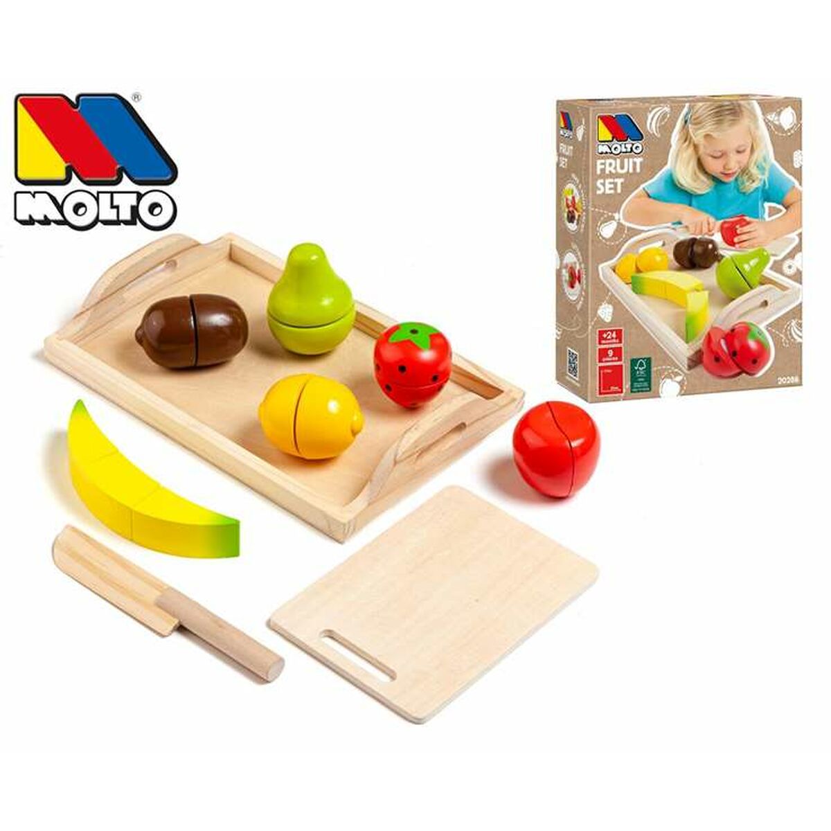 Sats med matleksaker Moltó 9 Delar Frukt - 2
