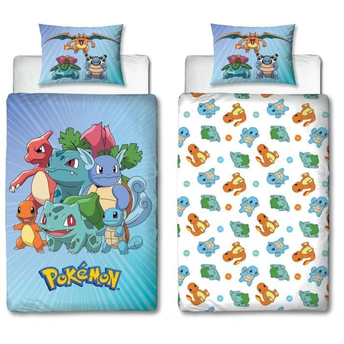 Täckslagsset Pokémon 25 x 4 x 30 cm Blå Säng 140 2 Delar