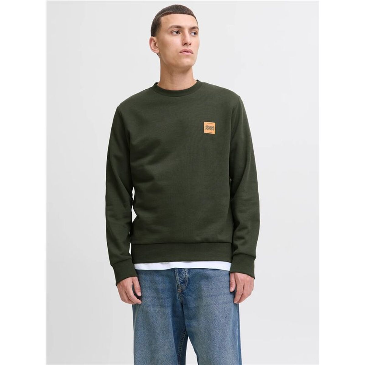 Tröja utan huva Herr Jack & Jones Jjbrandy Crew Neck Duffel Mörkgrön - 2