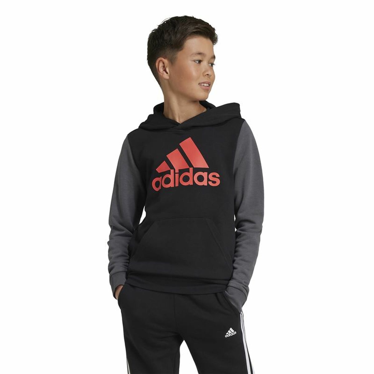 Luvtröja, Flickor Adidas Essentials Grå - 2