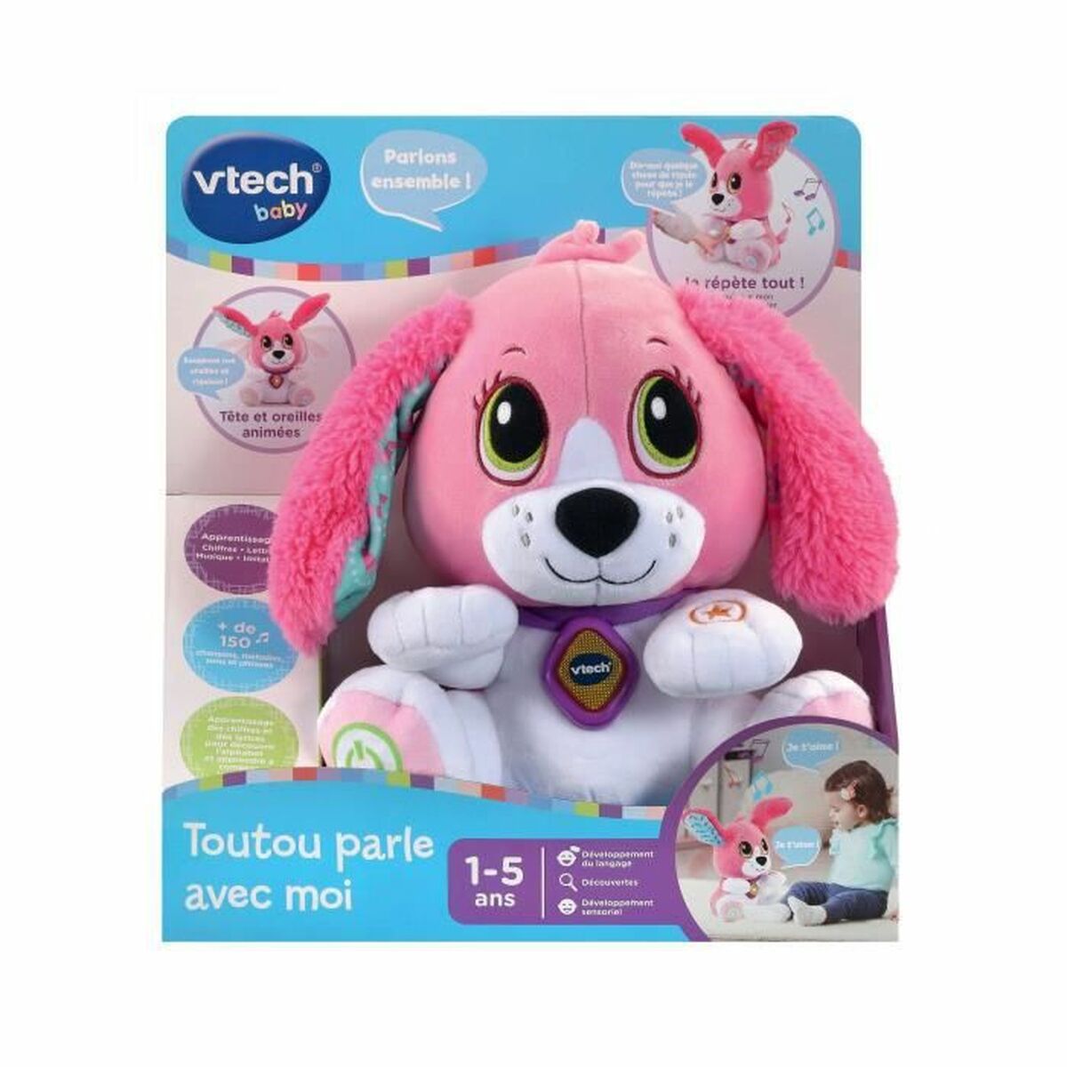 Mjukdjur med ljud Vtech Baby Doggie Talk to me (FR) Hund - 4