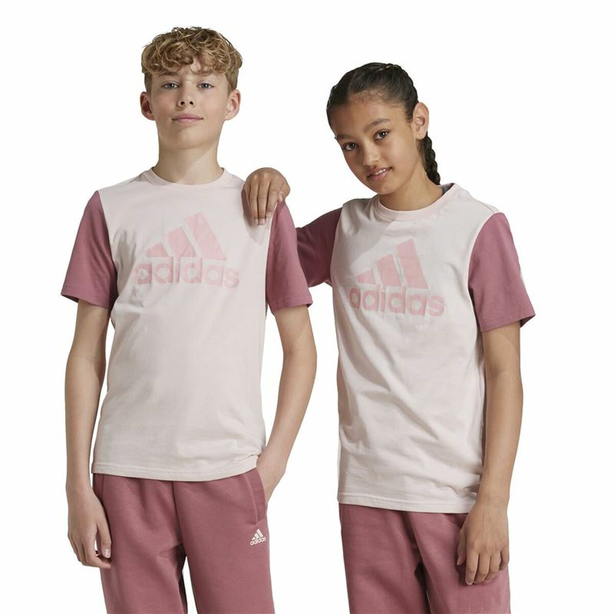 Barn T-shirt med kortärm Adidas Essentials Big Logo Colorblock - 3