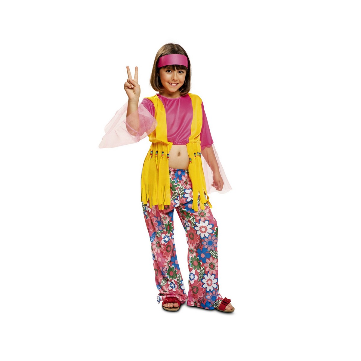 Maskeraddräkt för barn My Other Me Flower Hippie 3-4 år