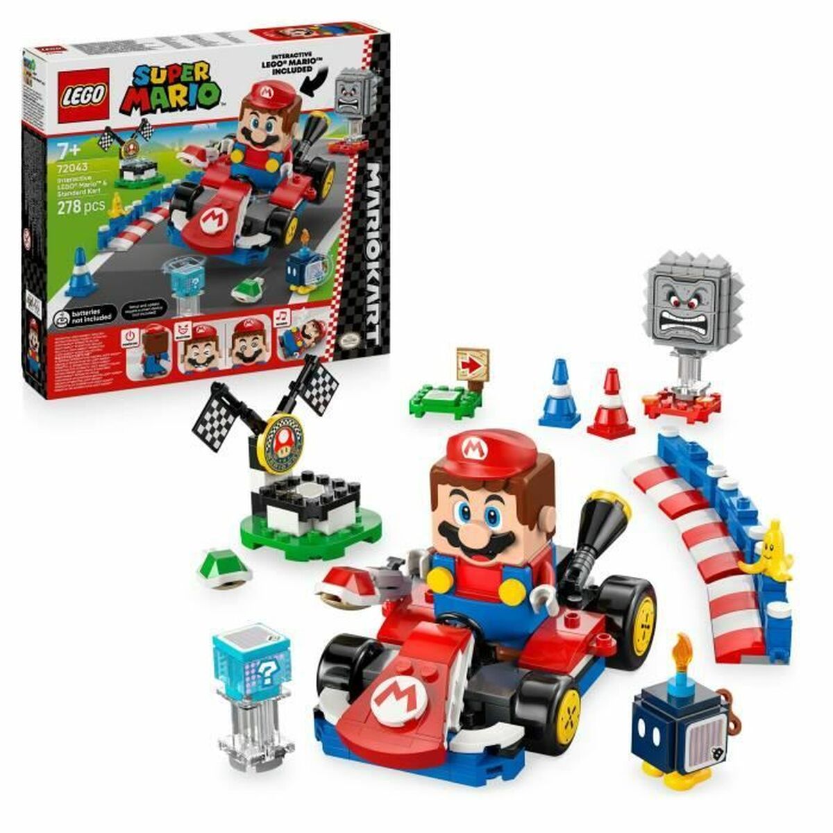 Byggsats Lego 72043 Interactive LEGO Mario and Standard Kart 278 Delar