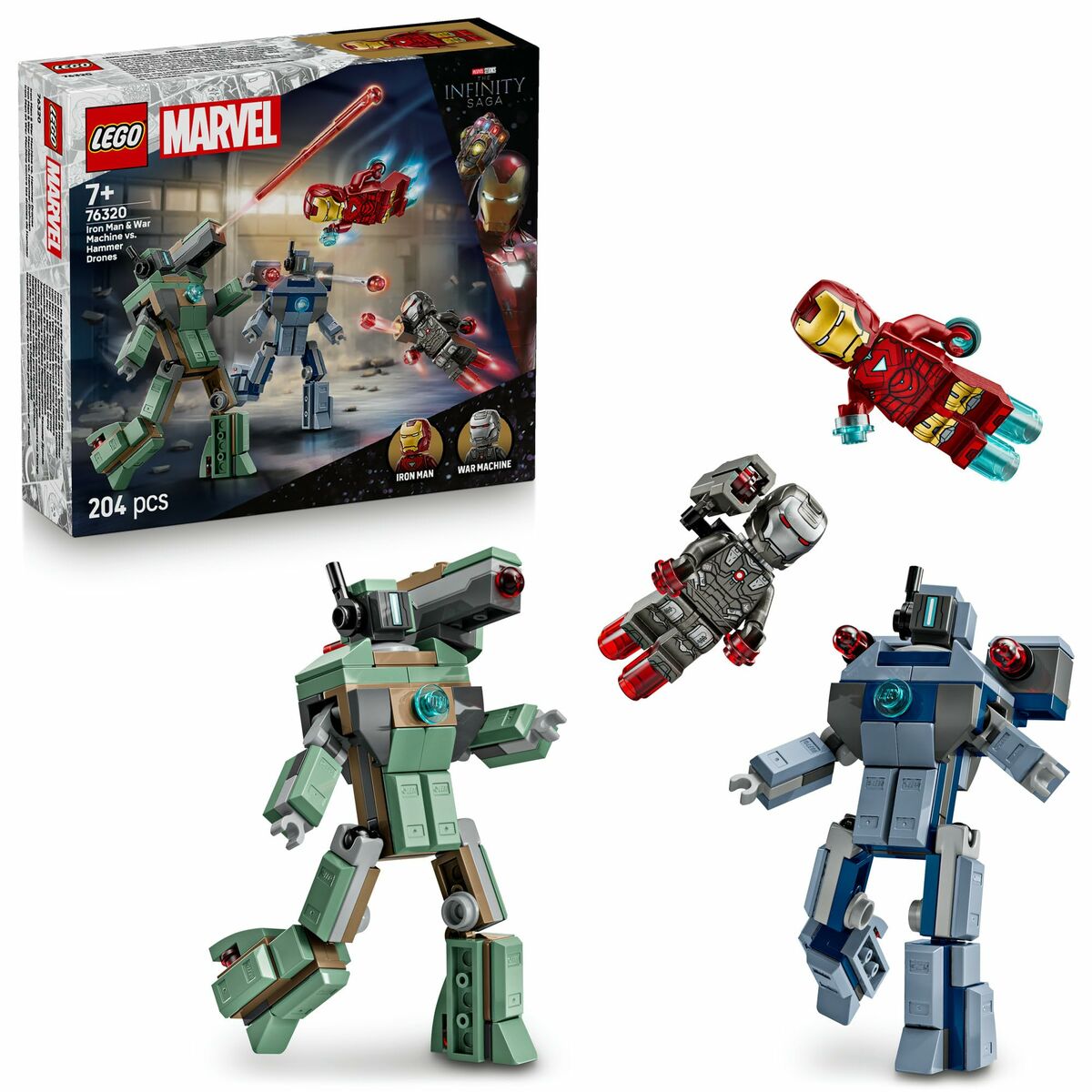 Byggsats Lego 76320 Iron Man & War Machine VS Hammer Drones 204 Delar - 2