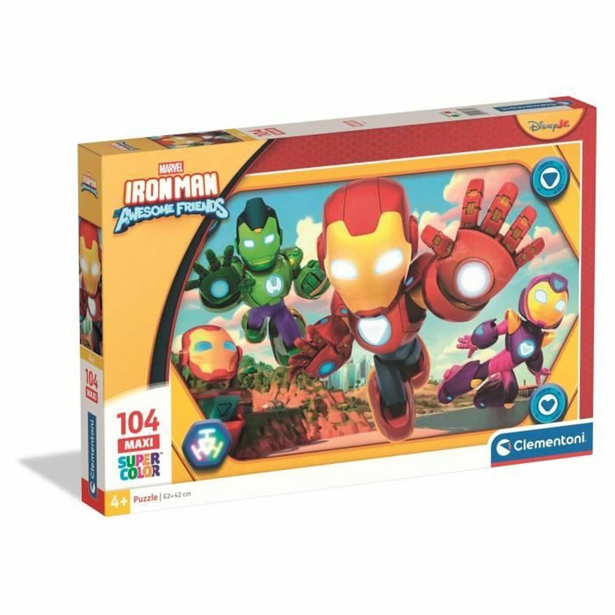 Pussel Clementoni Maxi - Iron Man and his awesome friends 62 x 42 cm 104 Delar
