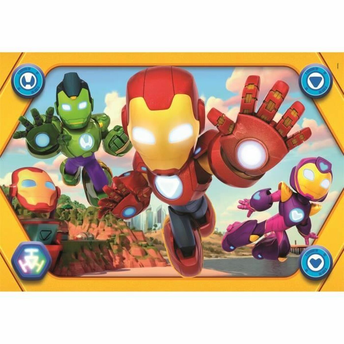 Pussel Clementoni Maxi - Iron Man and his awesome friends 62 x 42 cm 104 Delar - 2