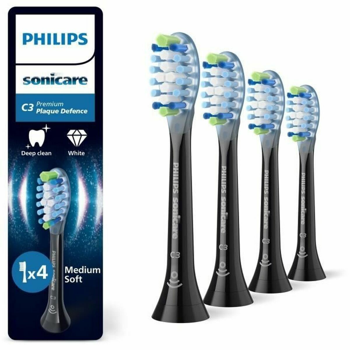 Tandborsthuvud Philips Svart 4 antal