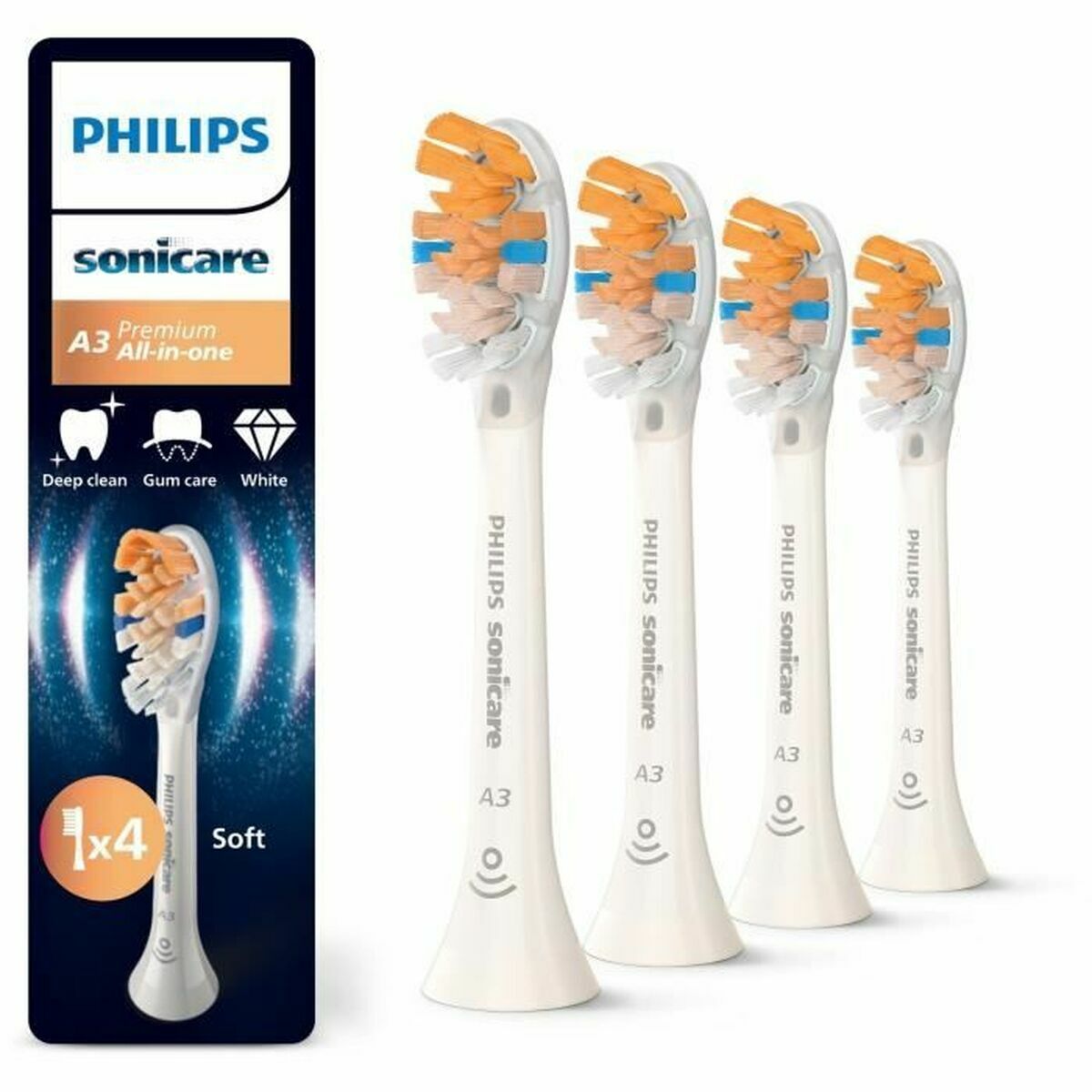 Tandborsthuvud Philips Vit 4 antal