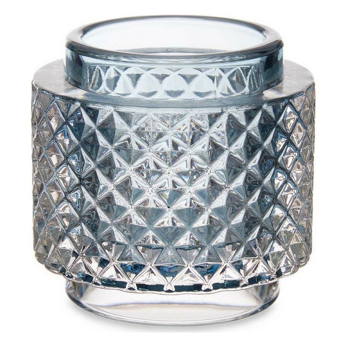 Ljusstakar Gift Decor Blå Glas 9 x 8,8 x 9 cm
