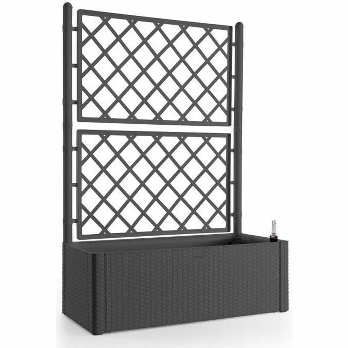Självvattnande planter Stefanplast Natural Deluxe Rektangulär Antracitgrå 100 x 43 x 142 cm