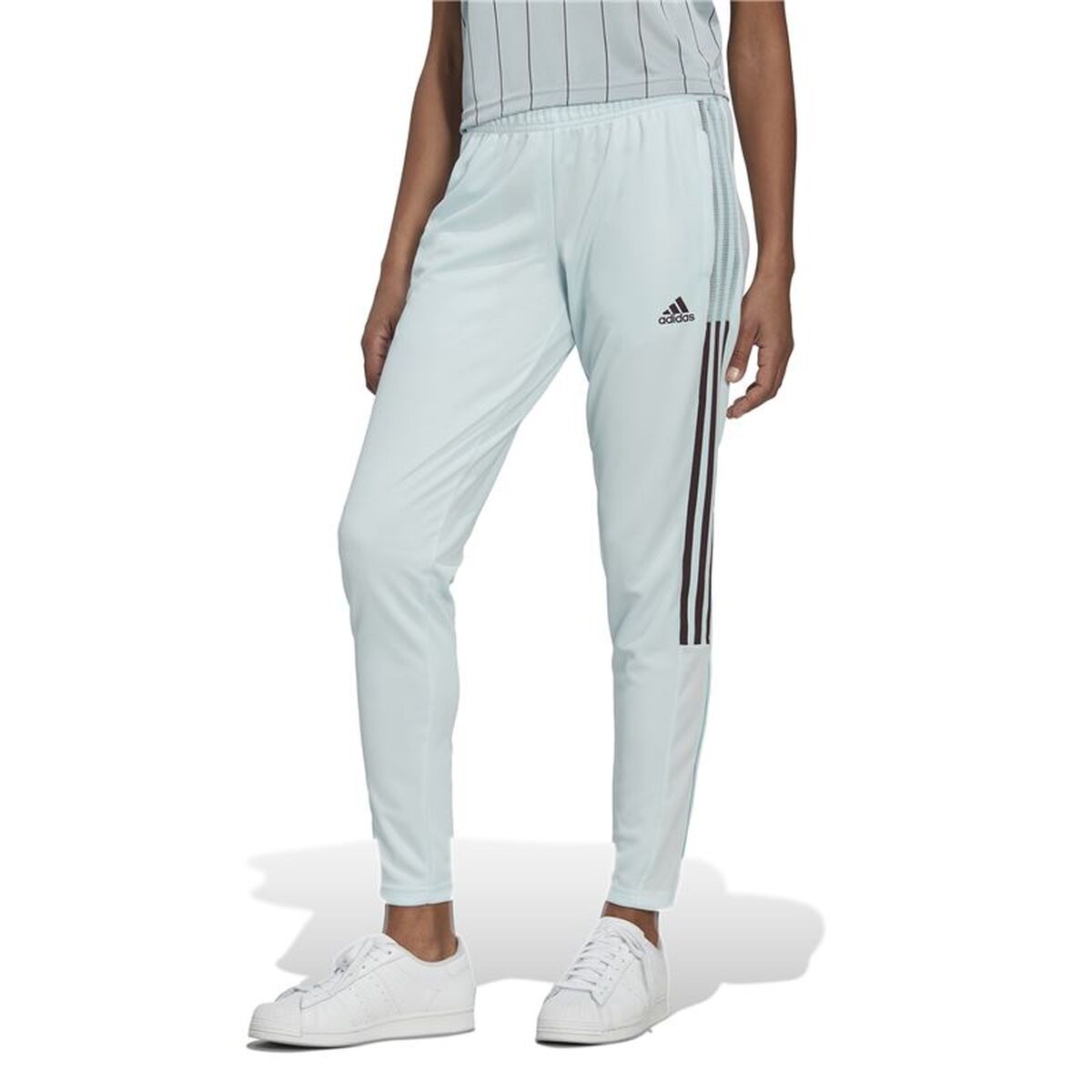 Långa träningsbyxor Adidas Ljusturkos Kvinna - 2