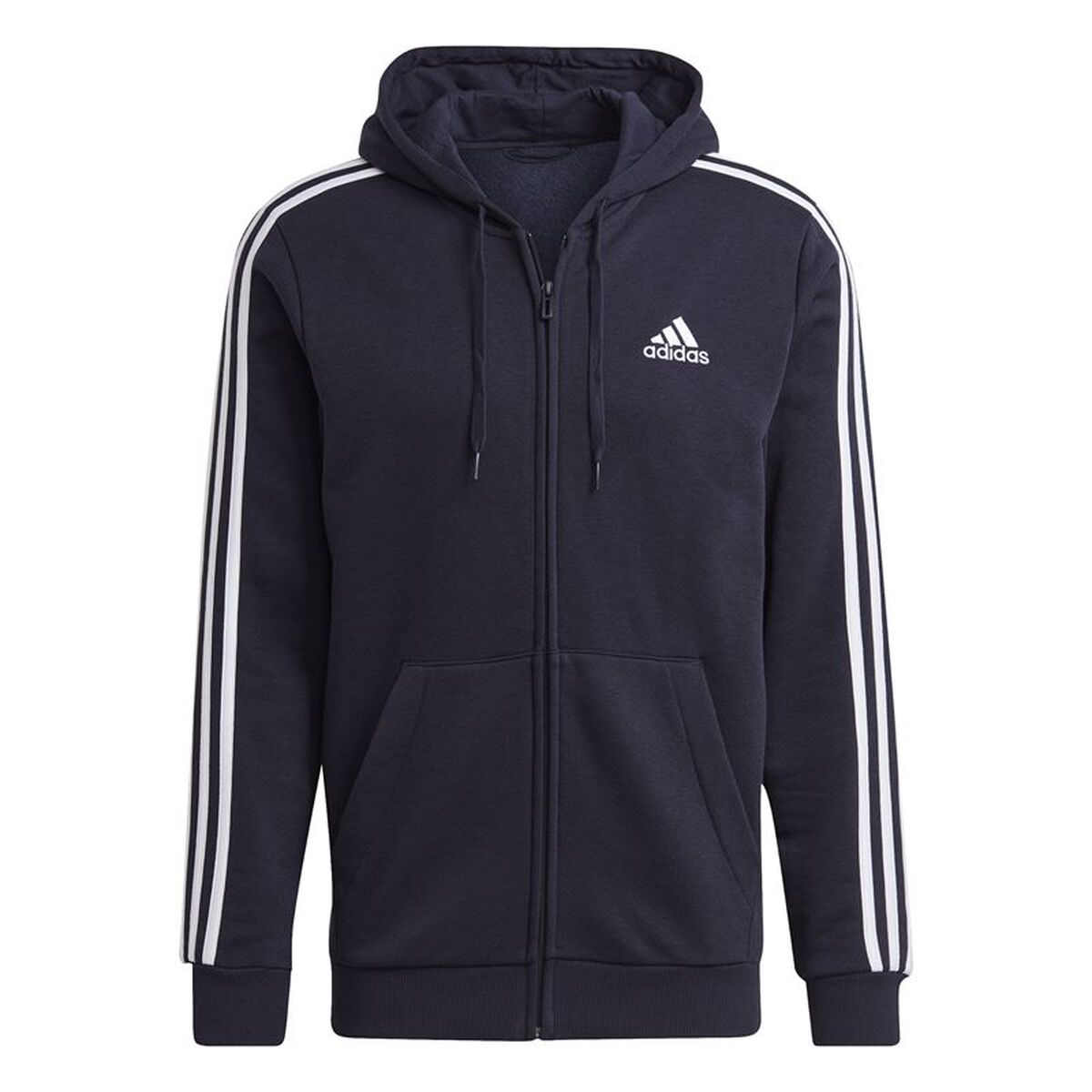 Tröja med huva Herr Adidas 3S Fl Fz Hd Mörkblå