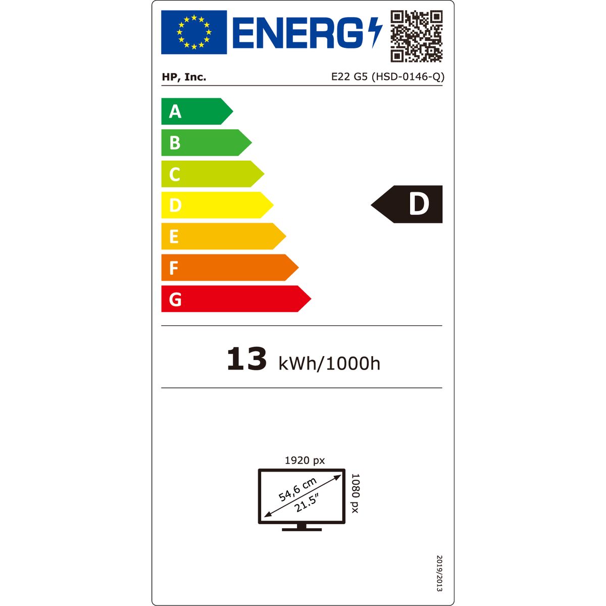 Monitor HP E22 G5 Full HD 21,5" LED - 5