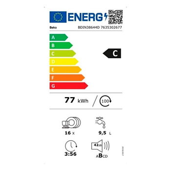 Diskmaskin BEKO BDIN38644D Anpassningsbar 60 cm