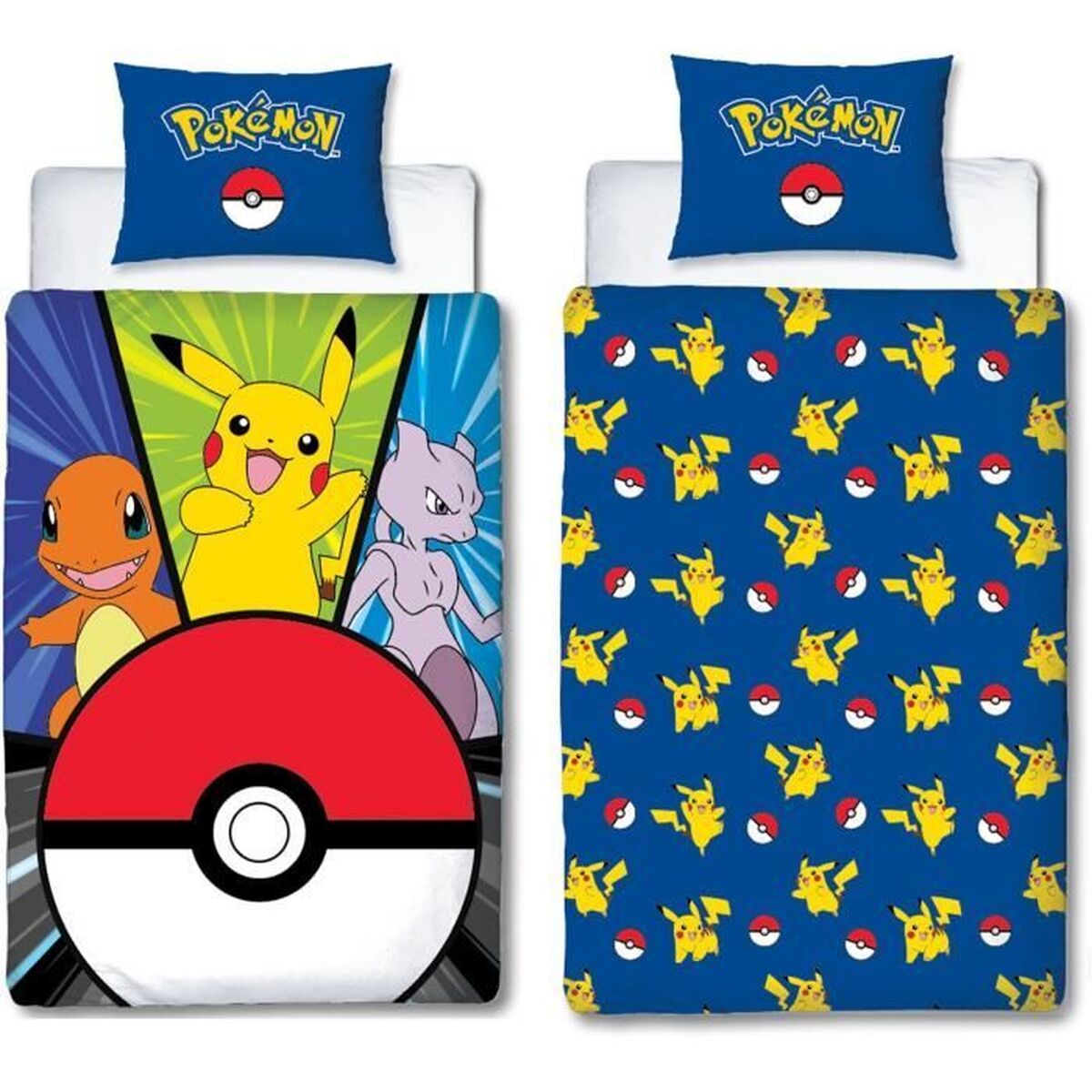 Täckslagsset Pokémon Gul Vit Röd Säng 140 2 Delar