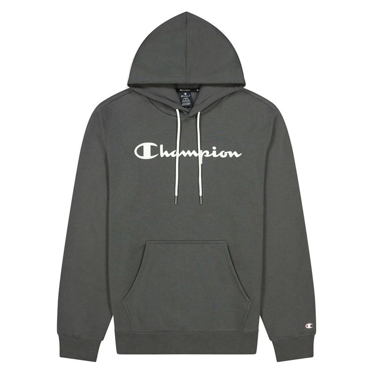 Tröja med huva Herr Champion Script Logo Print Ljusgrå