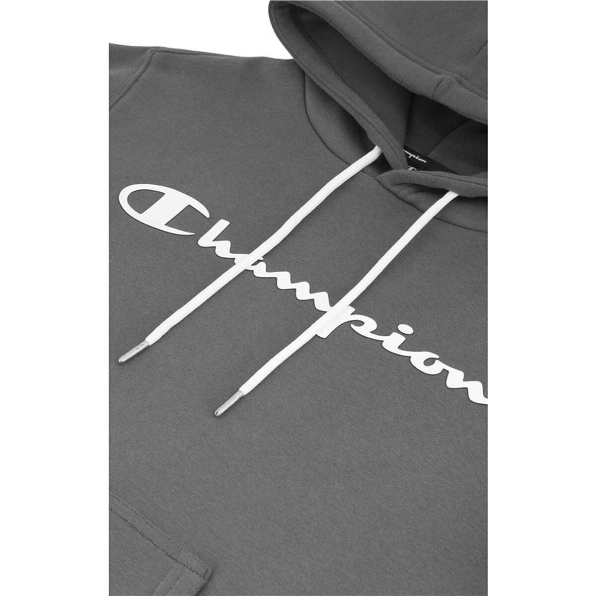 Tröja med huva Herr Champion Script Logo Print Ljusgrå - 2