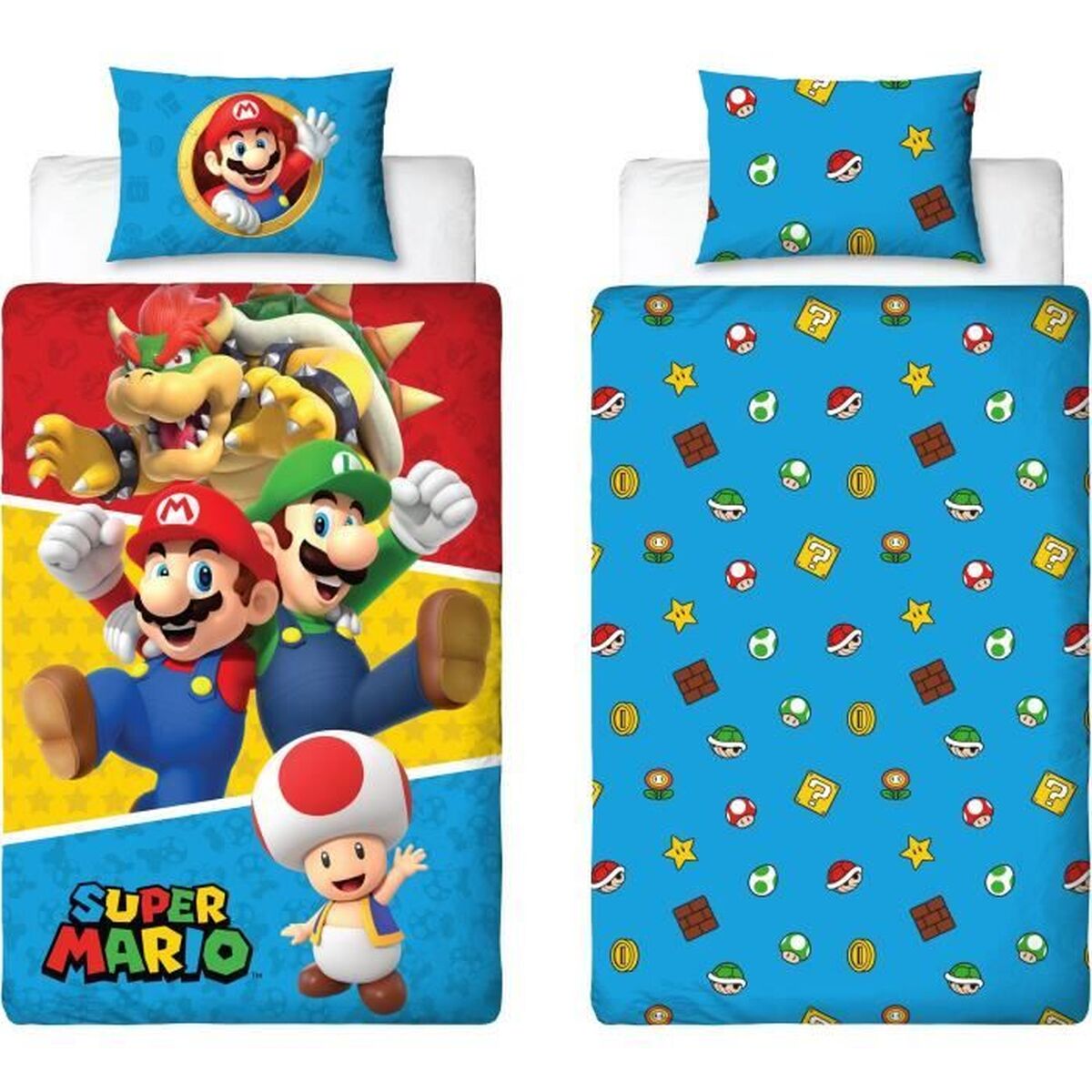 Täckslagsset Mario Bros 25 x 4 x 30 cm Multicolour Säng 140 2 Delar