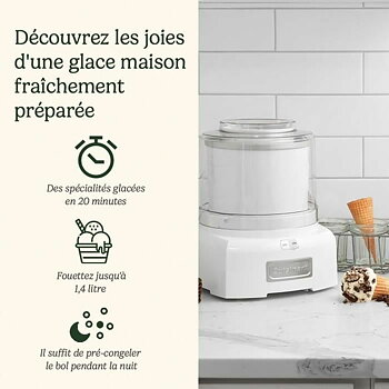Glassmaskin Cuisinart ICE21E Vit Plast 1,4 L