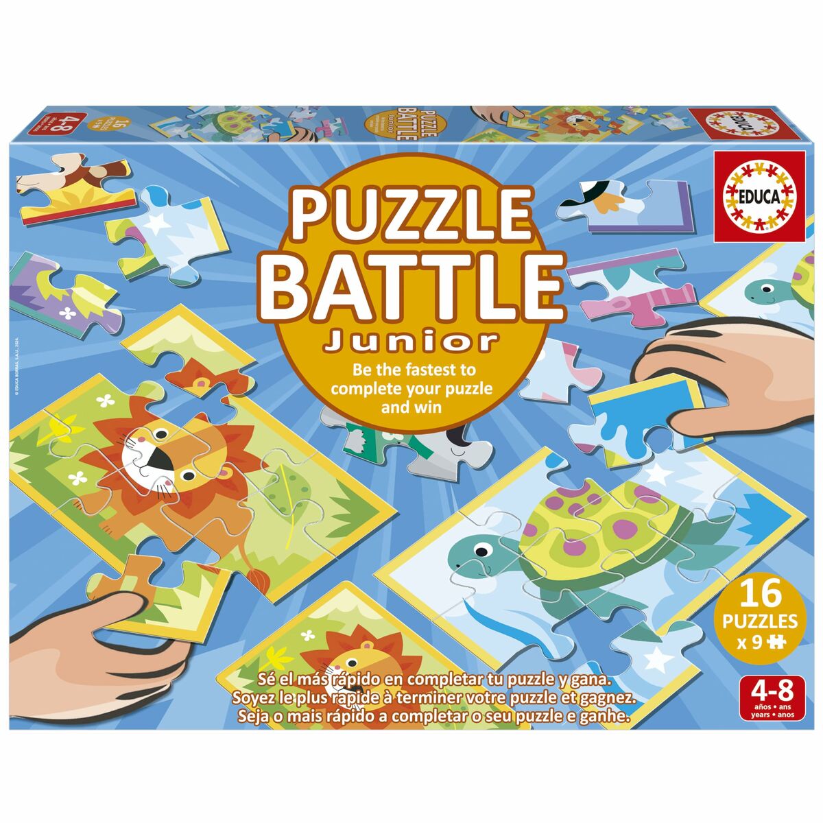 Pussel Educa Battle Jr Animales 144 Delar - 2