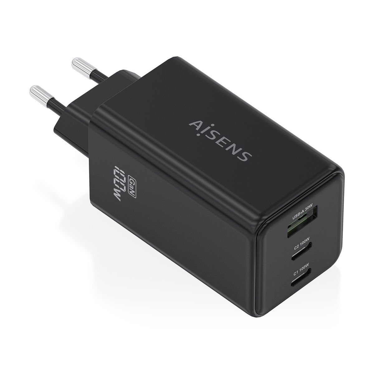 Väggladdare Aisens GAN Svart 100 W